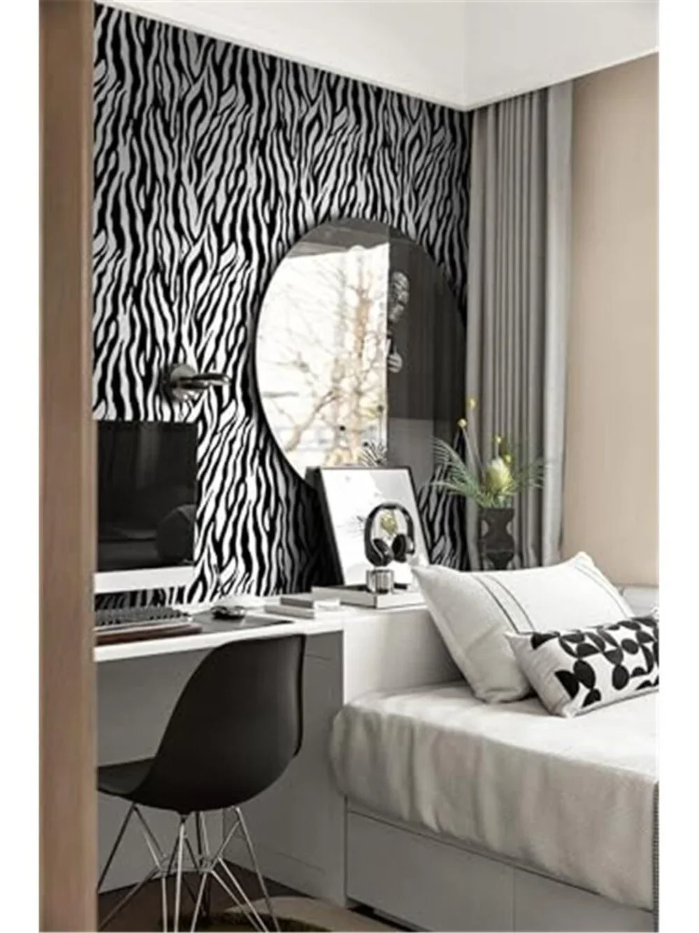 Zebra Print Peel Stick Wallpaper Black White Animal Print Self Adhesive
